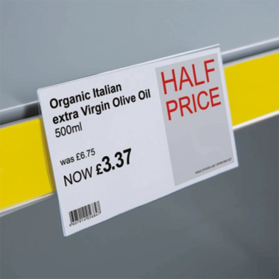 Raf İlan Duyurucu PVC Shelftalker Yatay