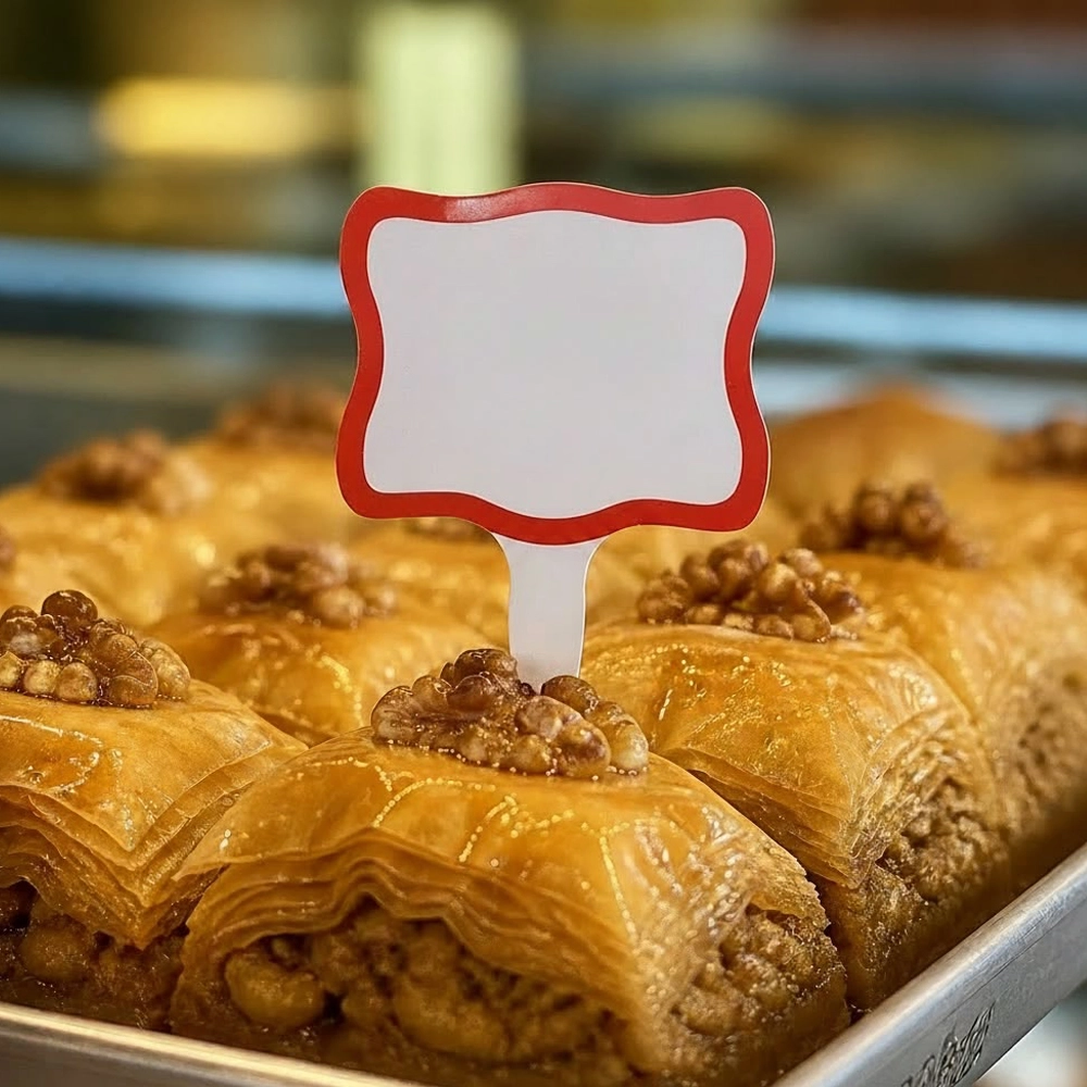 Mini Saplı Dalgalı Etiket (20 li Paket)