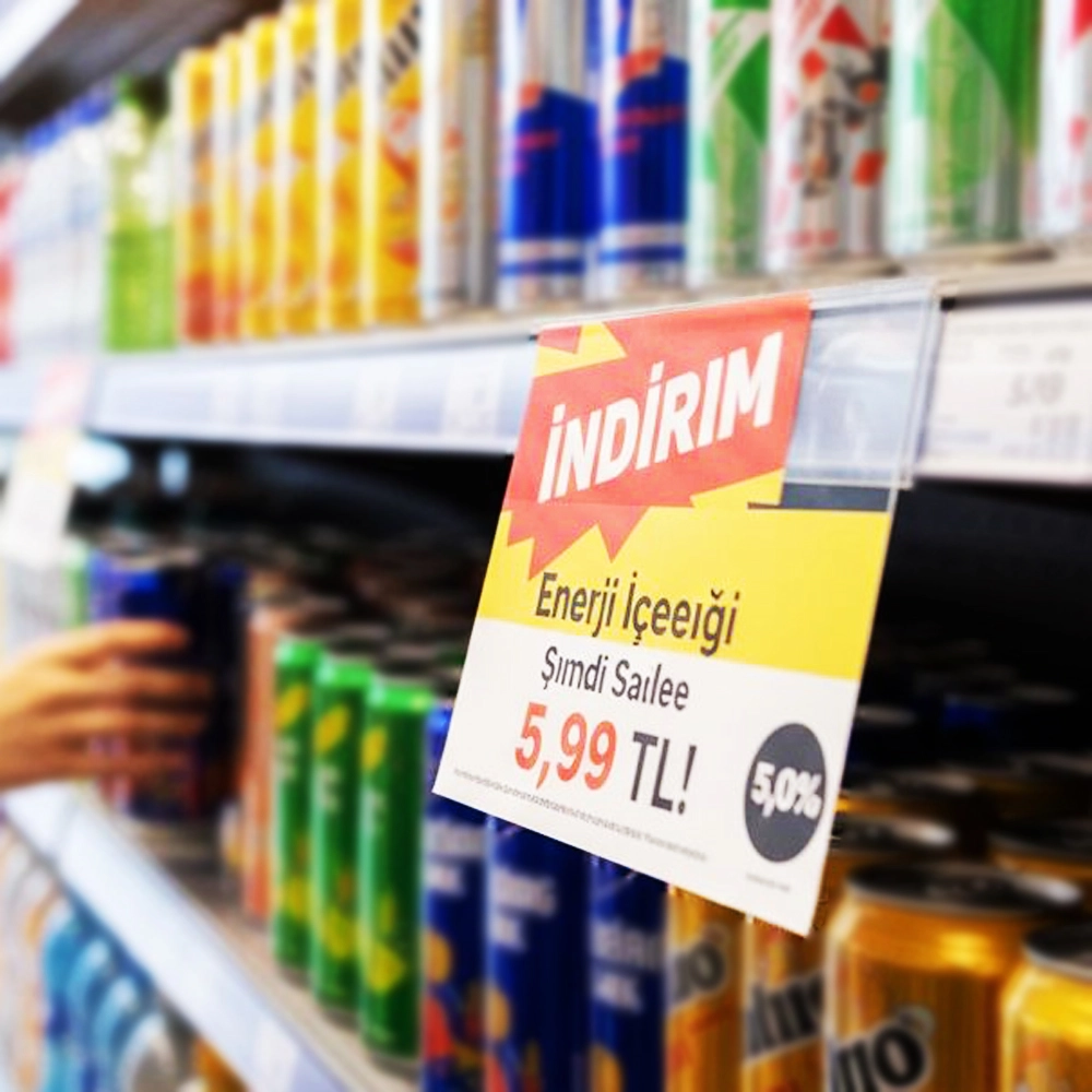 Raf İlan Duyurucu PVC Shelftalker Yatay