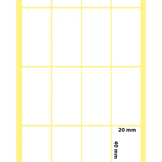 Termal Yapışkanlı Etiket Dörtlü Sıra | 40x20 Termal Yapışkanlı - etiketlezek.com