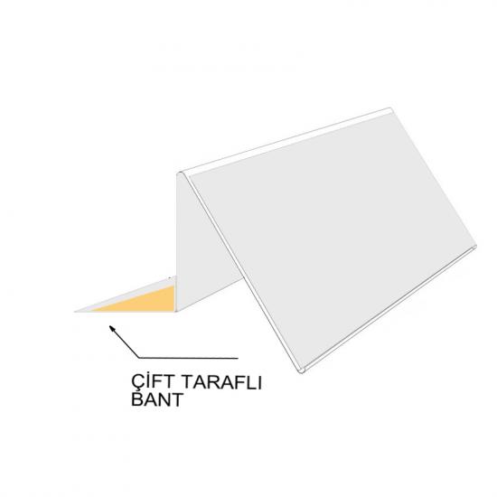 Yapışkanlı Açılı Raf Fiyat Etiketliği | PVC Etiket Açılı Bantlı | Fiyat Etiketliği Şeffaf | Raf Etiketi Yapışkanlı - etiketlezek.com