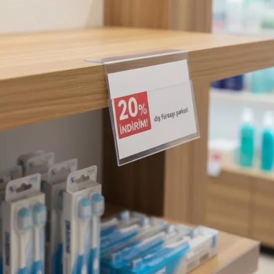 Bantlı Raf İlan Duyurucu PVC Shelftalker