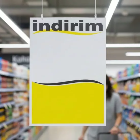 Baskılı Kuşe 45*64 | 45x64 İndirim Kağıdı | Market İndirim Afişi - etiketlezek.com