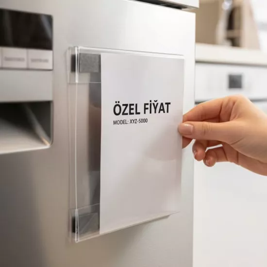 C Büküm Mıknatıslı Etiketlik | C Cep Mıknatıslı | Mıknatıslı Afiş - etiketlezek.com