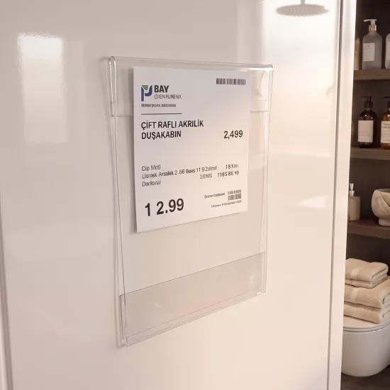 C Büküm Yapışkanlı Etiketlik | C Cep Yapışkanlı | PVC Afişlik - etiketlezek.com