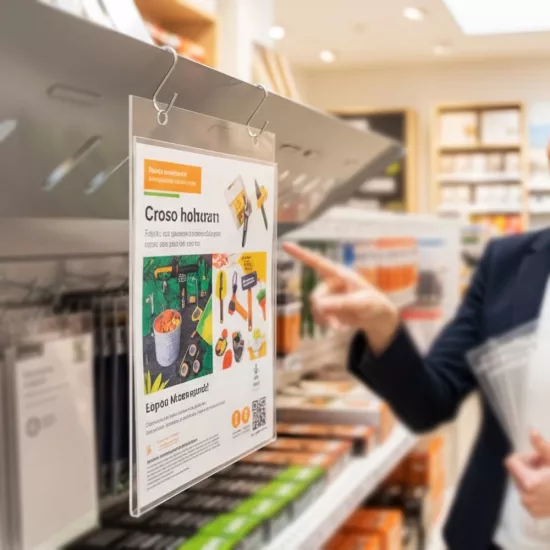 Delikli U Pleksi Etiketlik - Delikli Akrilik Cep