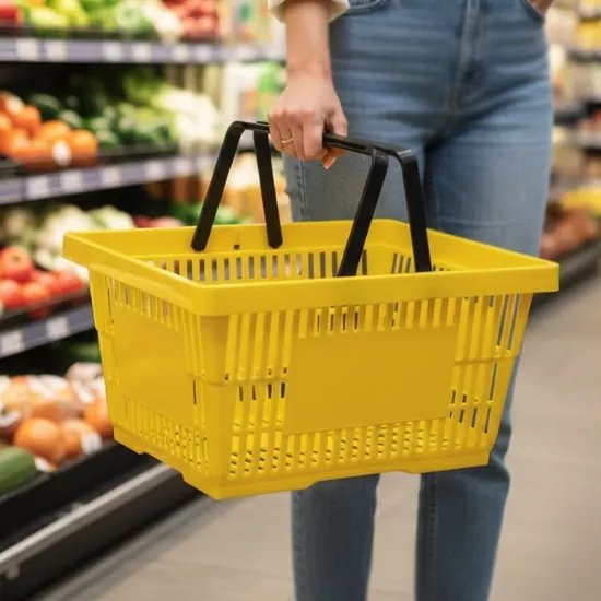 Plastik El Sepeti 28 Litre | Sepet | Çift Saplı Alışveriş Sepeti - etiketlezek.com