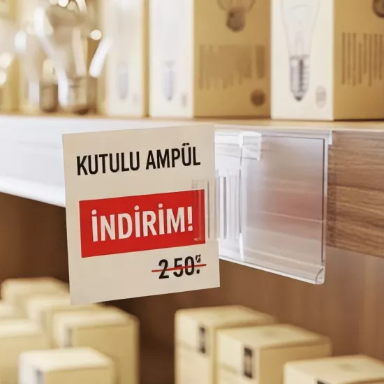 İndirim Raf Kıskacı | Raf Önü Kıskaç | Raf Önü İkaz Kıskacı - etiketlezek.com