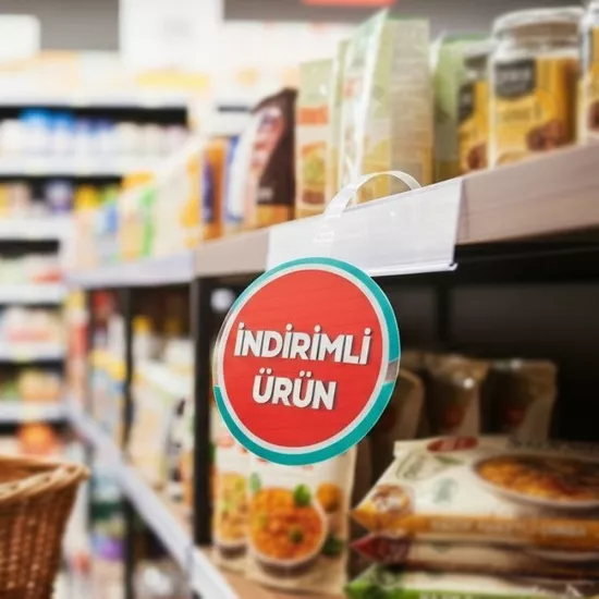 Sarkıtmalı İndirim Etiketi | Wobbler Etiket | PVC Wobbler - etiketlezek.com